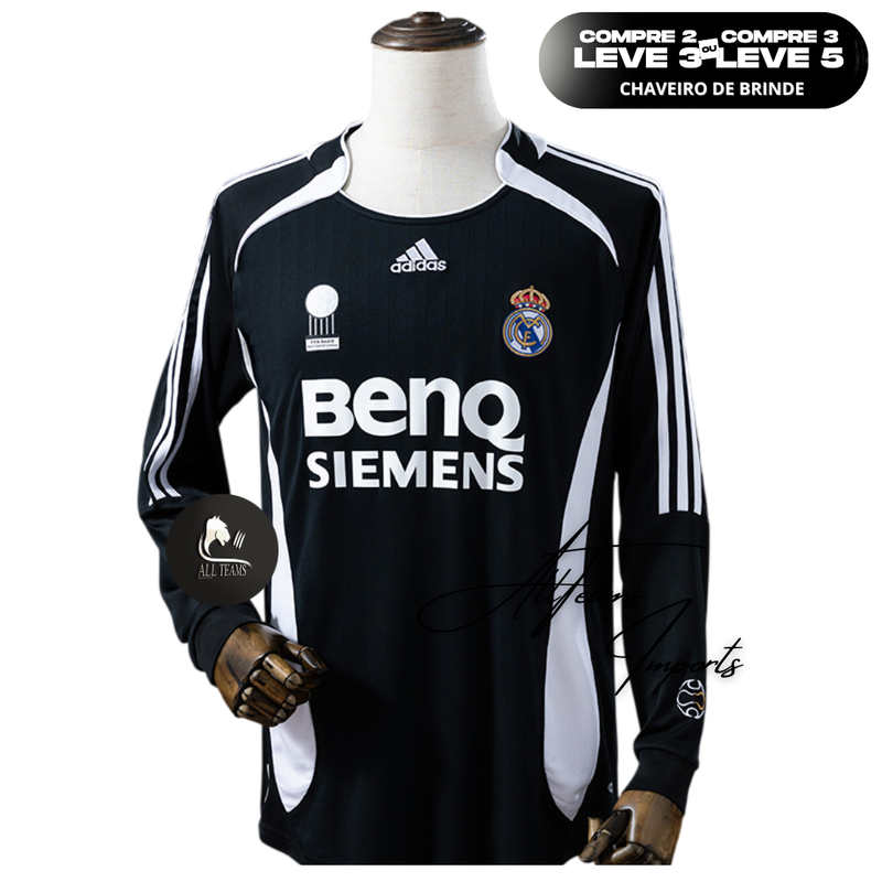 Camisa II Real Madrid 2006 (Galácticos) - Manga Longa - Allteams Imports