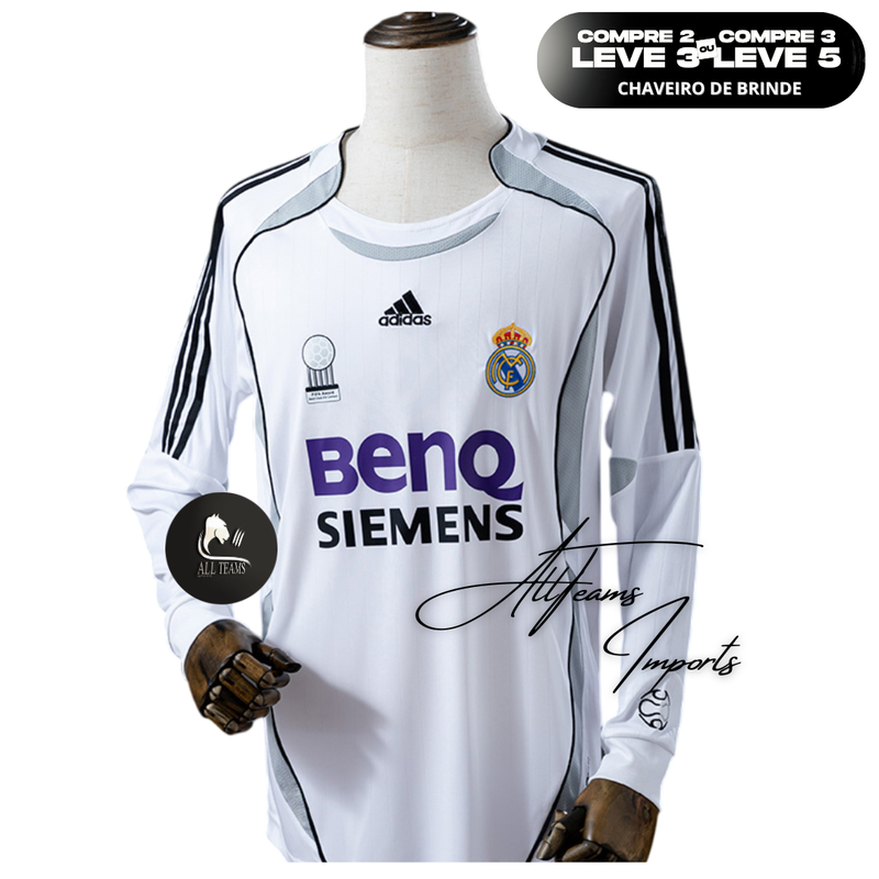 Camisa Real Madrid 2006 (Galácticos) - Manga Longa - Allteams Imports