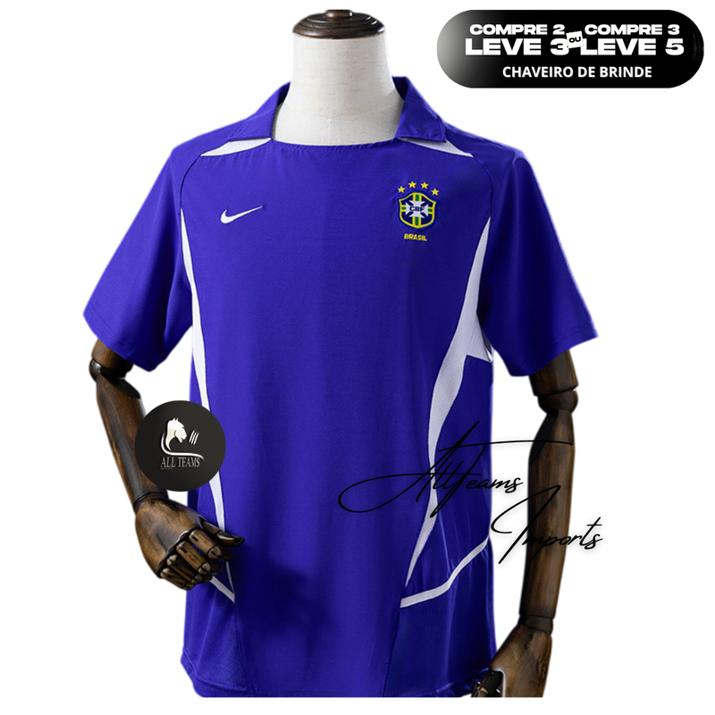 Camisa II Retro Seleção Brasil 2002 - Allteams Imports