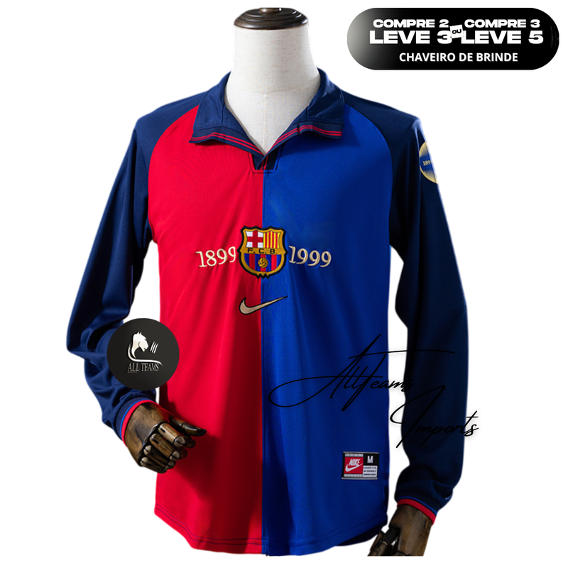 Camisa Barcelona 1999 - Manga Longa - Allteams Imports