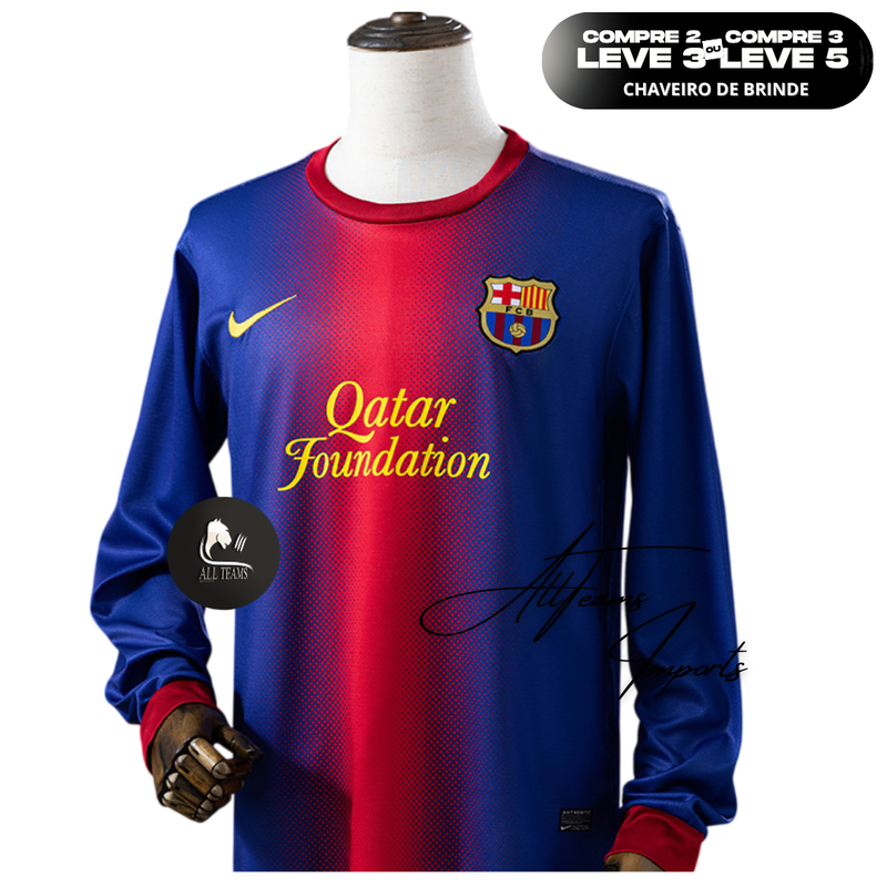 Camisa Retro Barcelona 2012/13 - Manga Longa - Allteams Imports
