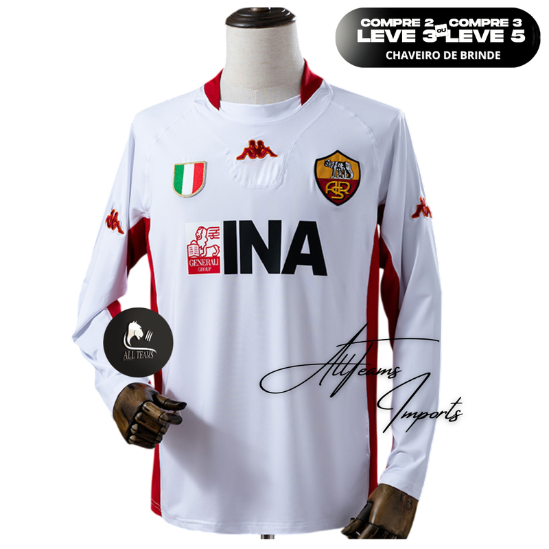 Camisa Retro Roma 2001 - Manga Longa - Allteams Imports