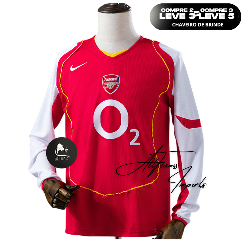 Camisa Retro Arsenal 2004/05- Manga Longa - Allteams Imports