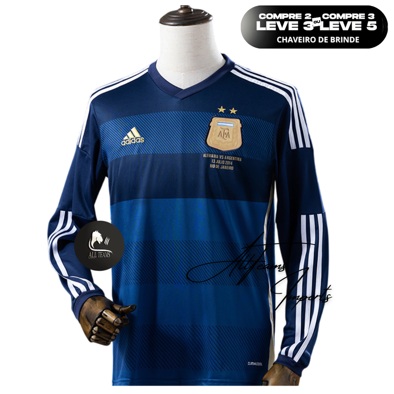 Camisa Seleção Argentina Retro 2014 - Manga Longa - Allteams Imports