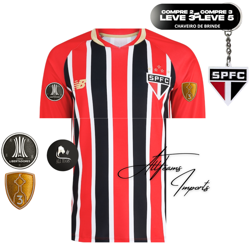 Camisa II São Paulo 25/26 + Pacths Libertadores - Allteams Imports