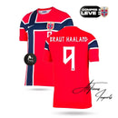 Camisa Vermelha Seleção Noruega - Copa do Mundo 2026 - HAALAND 9 - Masculina