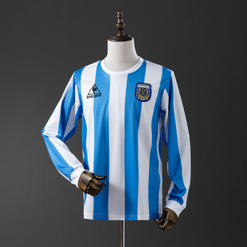 Camisa Seleção Argentina Retro 1986 - Manga Longa - Allteams Imports