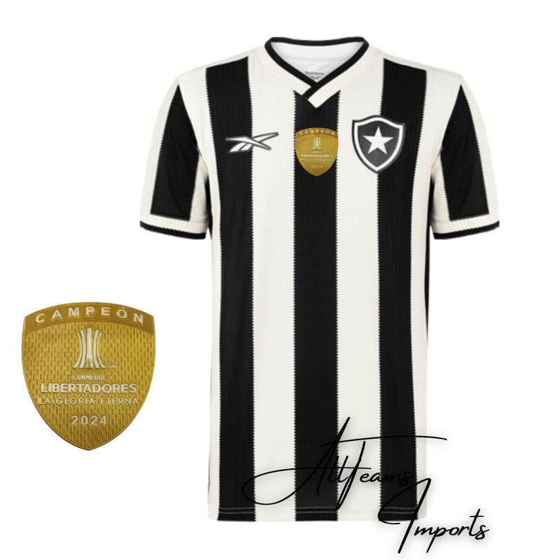 Camisa Botafogo 24/25 + Pach de Campeão da Libertadores 2024 (Masculina)