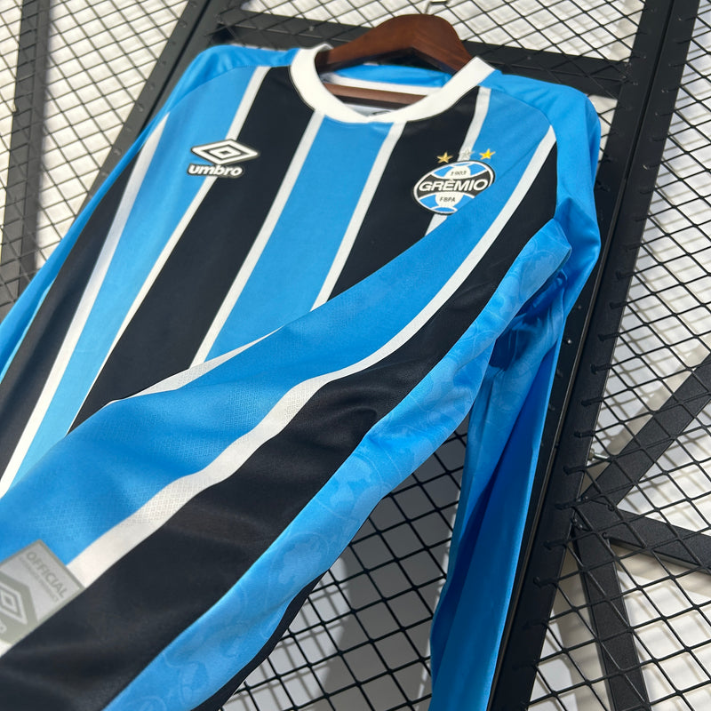 Camisa Manga Longa Lançamento Grêmio 25/26 + Patchs Libertadores