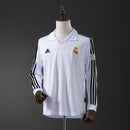Camisa Retrô Real Madrid 2002/03 Home Manga Longa Premium + Patches Champions League | Allteams Imports