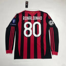 Camisa Retrô AC Milan 2009/10 Ronaldinho Gaúcho Manga Longa